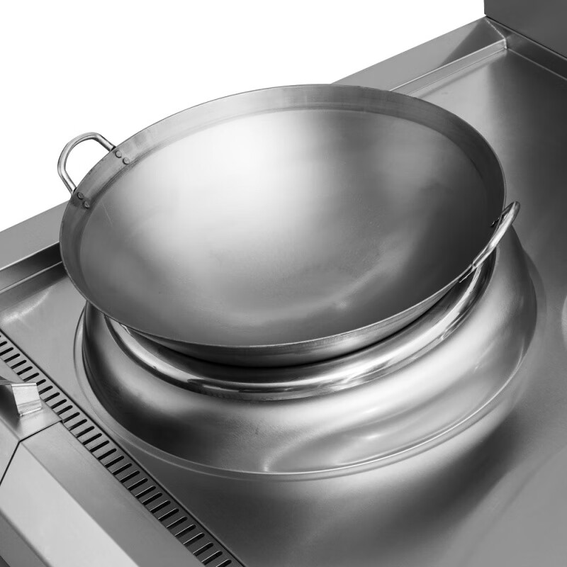 商用凹面电磁炉酒店专用不锈钢炒菜锅50凹面电磁灶尖底双耳不沾铁锅少