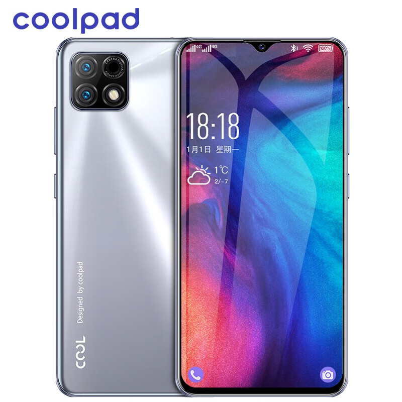 酷派（Coolpad）COOL12A 4+64GB 珍珠全面屏智能手机 全网通4G 人脸指纹双解锁 老人儿童学生备用手机 梦幻银