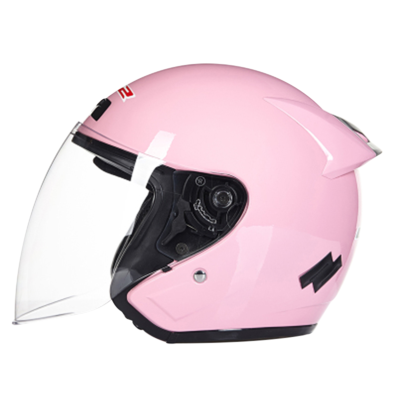 LS2新款摩托車頭盔四分三盔電動助力車四季大尾翼大碼男女半盔OF608 黑紅線條 3XL(建議61-62CM)