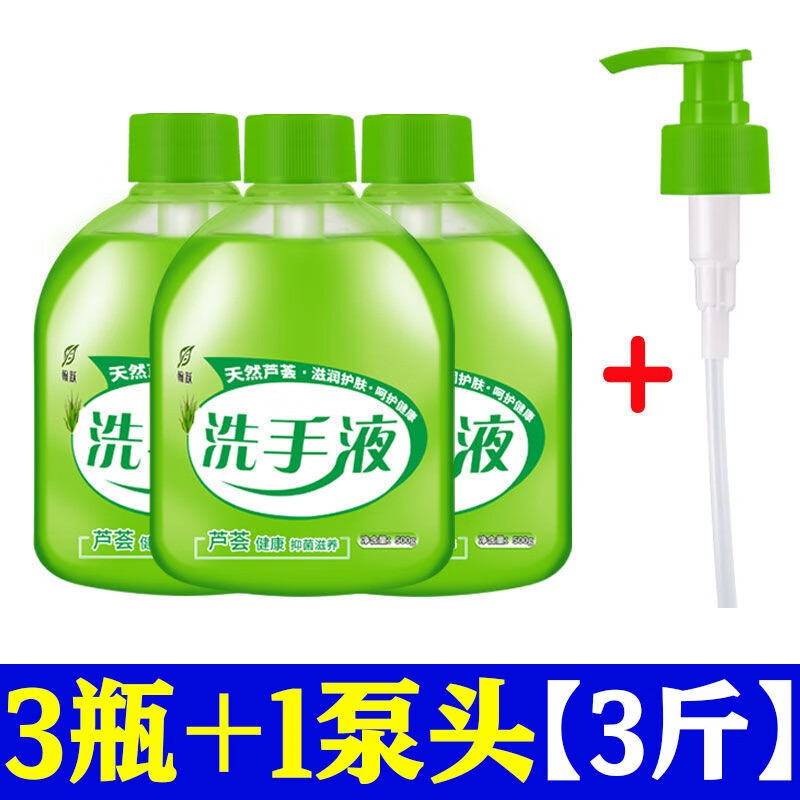 芦荟洗手液家用儿童除菌清香型消毒按压式保湿大瓶装 3瓶装(500g*3)