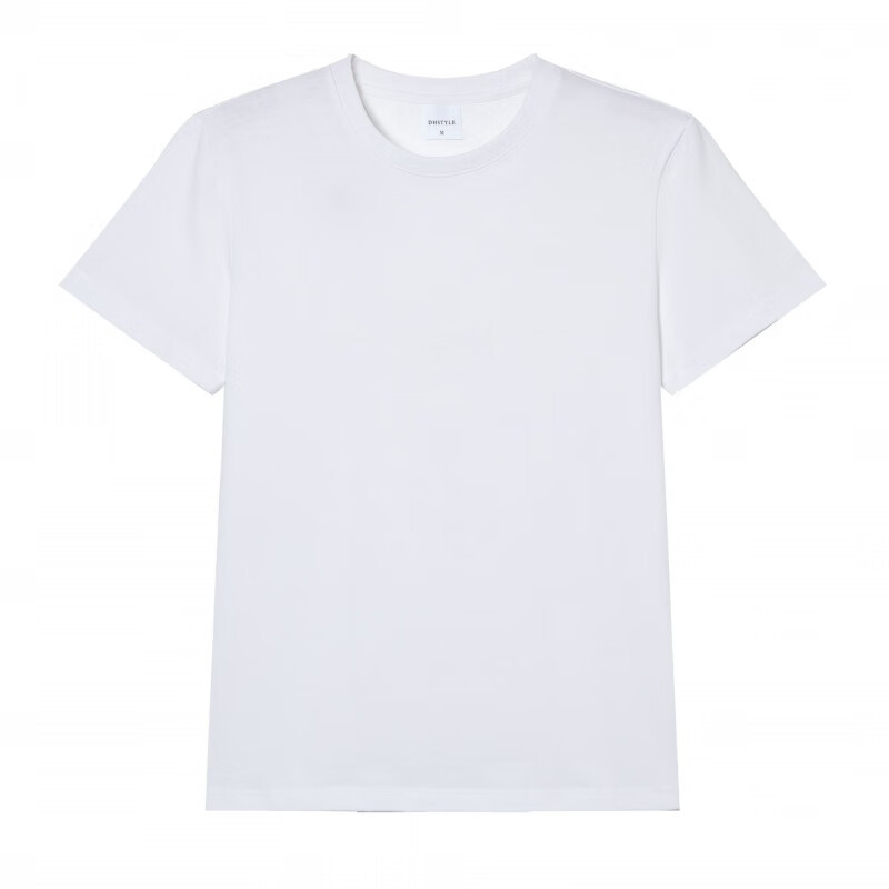夏季三防230克纯棉双纱短袖t恤男女宽松防水防污基础款纯色小白丅