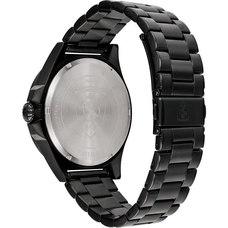 ferrari法拉利手表 pilota系列黑色镂空盘钢带男士机械腕表 830602