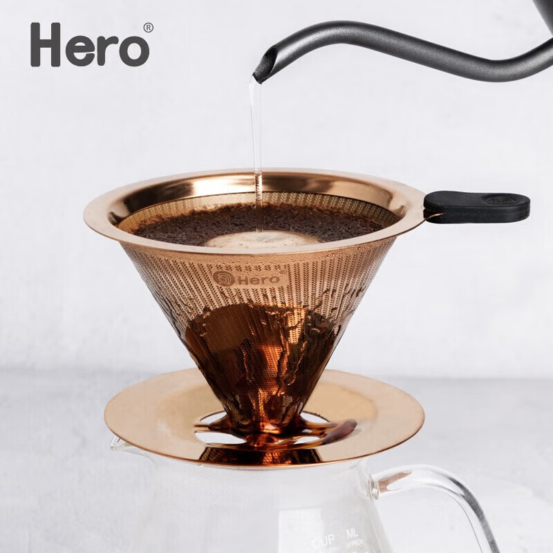 Hero 咖啡过滤网手冲壶滤杯不锈钢过滤器滴漏式咖啡壶过滤网1-2人份