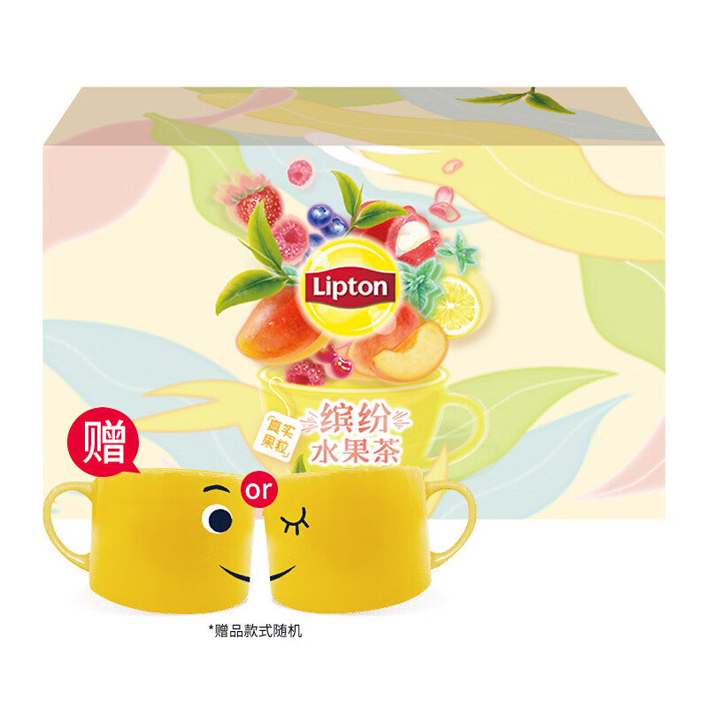 立顿Lipton 花果茶 柠檬红茶蜜桃芒果莓果莓瑰薄荷柠檬5口味 水果茶礼盒 袋泡茶包50包94g