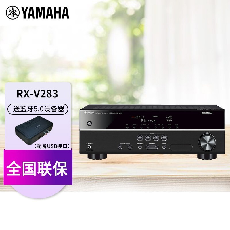 雅马哈RX-V283功放机 进口AV功放 家庭影院5.1套装 客厅家用 RX-V383+PA41套装 RX-V283