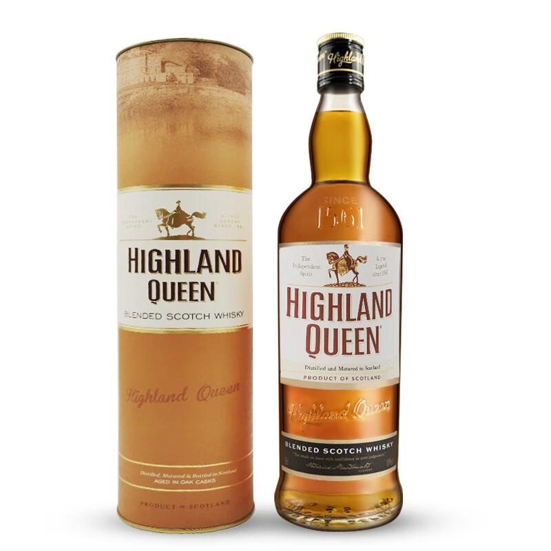 高地女王（Highland Queen）苏格兰3年调和威士忌 英国进口洋酒 调配威士忌700ml