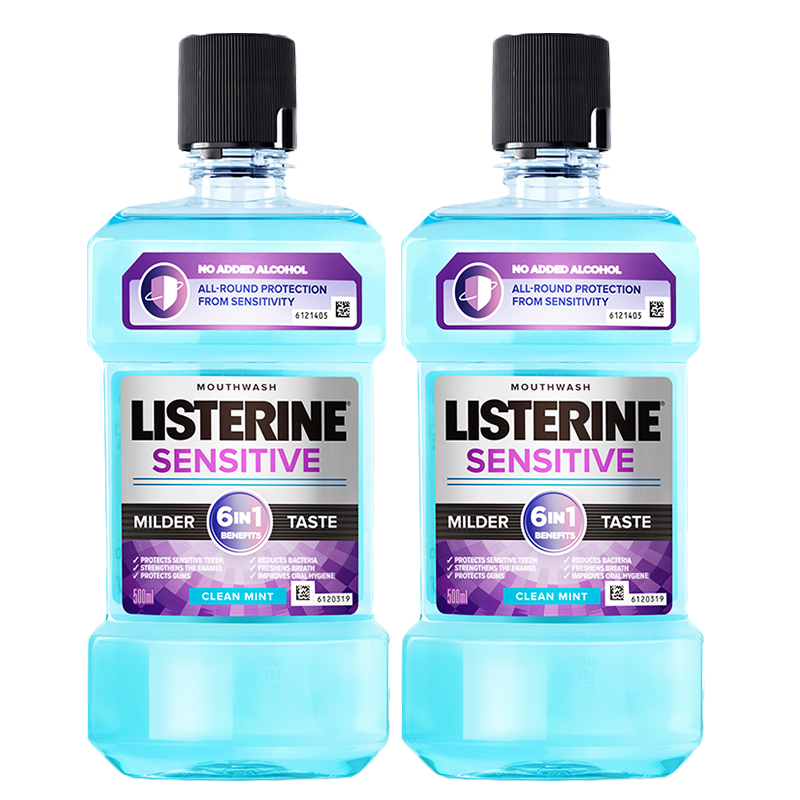 李施德林漱口水抗敏感500ml 溫和清新口氣深層清潔口腔漱口液 2瓶裝 500ml*2