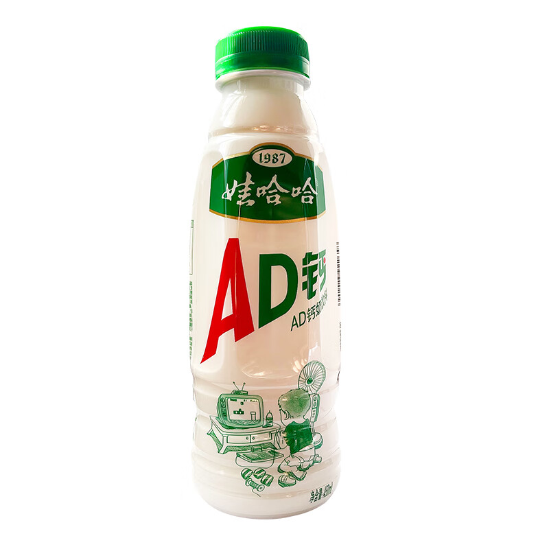 娃哈哈ad钙奶450ml*15瓶箱大瓶牛奶饮料学生酸奶乳酸菌营养早餐奶