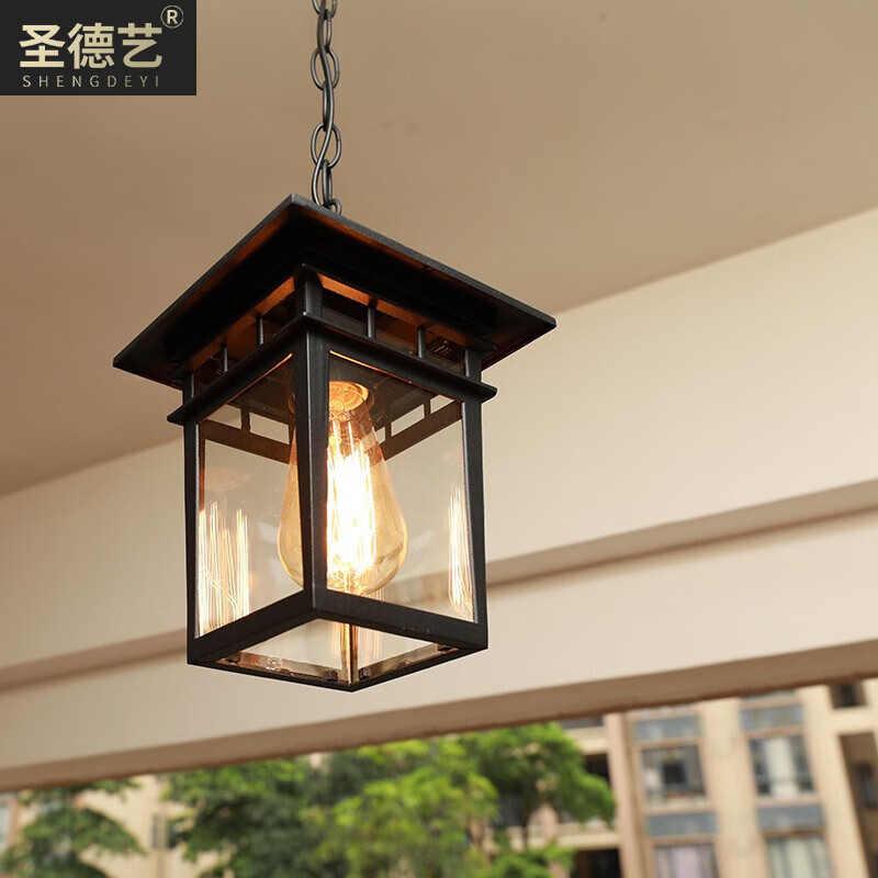 圣德艺户外吊灯中式防水庭院别墅凉亭灯室外阳台葡萄架走廊过道花园灯