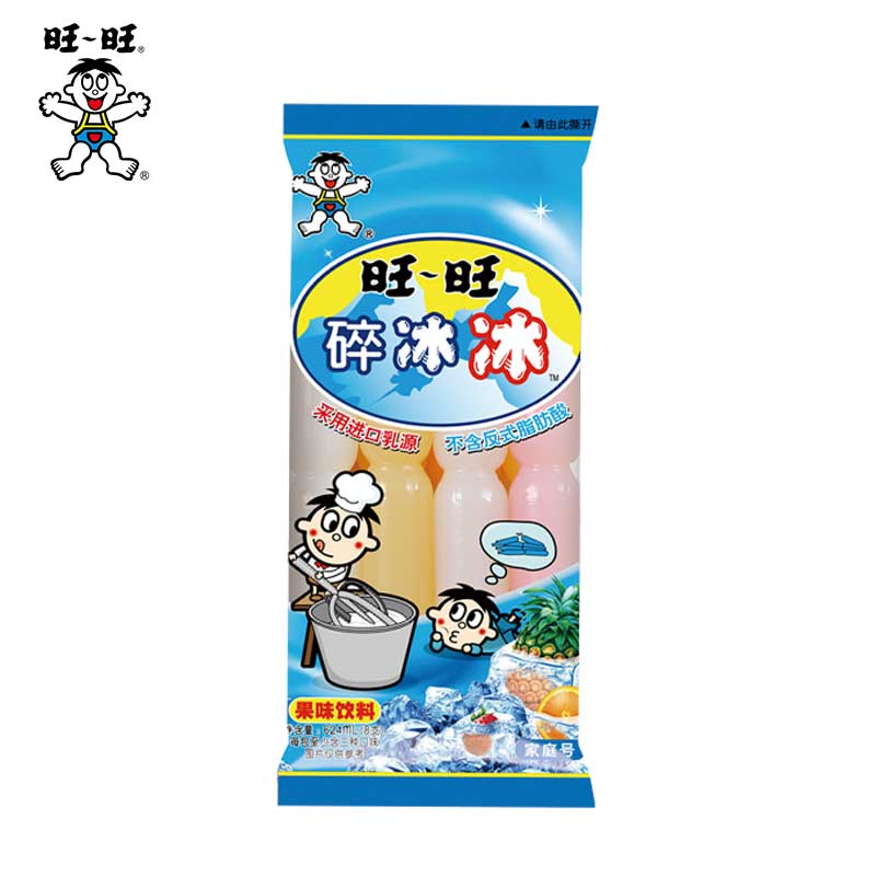 旺旺 碎冰冰果味饮料吸吸冰棒棒冰冷饮 碎冰冰家庭装624ml*3袋