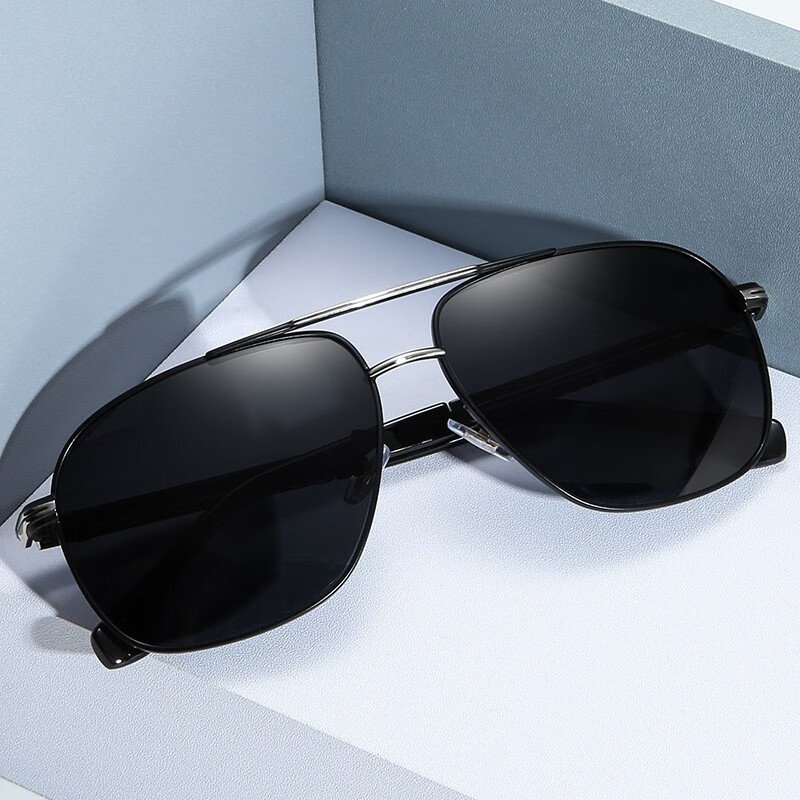 樱图 太阳镜男墨镜偏光大框潮流黑色开车专用眼镜时尚太阳眼睛线眼镜