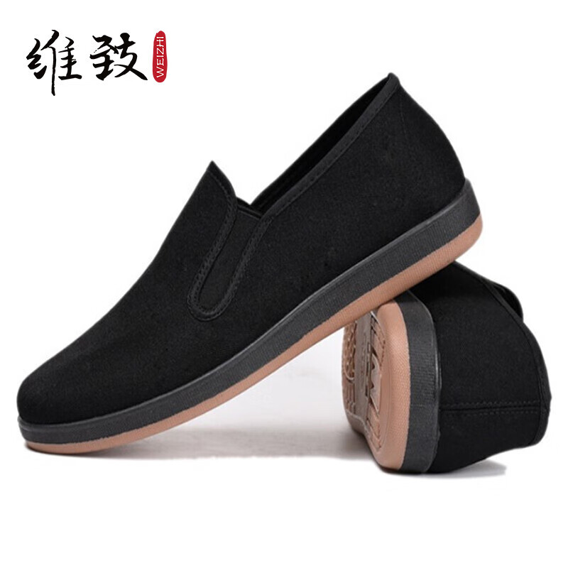 维致布鞋男 老北京布鞋传统一脚蹬 司机工作爸爸鞋中老年人鞋 WZ5004