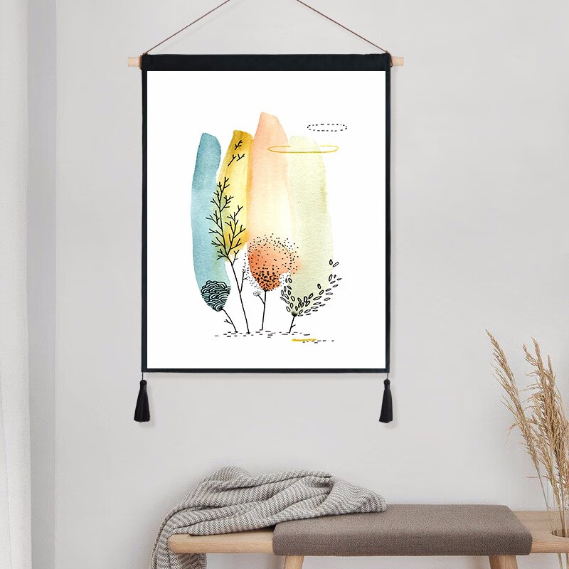 家工场（JGC） 背景布ins挂布北欧房间床头布挂画遮挡电表箱布艺装饰壁画遮挡画 心弦生树 45x60cm怎么样,好用不?