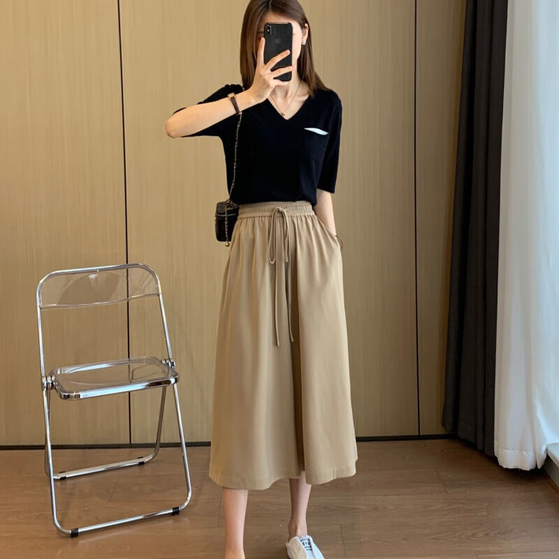 佑莱客显腿细腿长的裤子女士裤子夏季大脚裤宽松阔腿裤女夏装百搭
