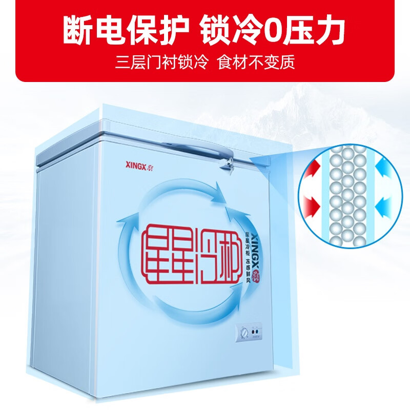 星星（XINGX） 140升 家用小冰柜 冷冻冷藏转换冷柜 单温母婴母乳冰箱 安全门锁 顶开门 BD/BC-140E