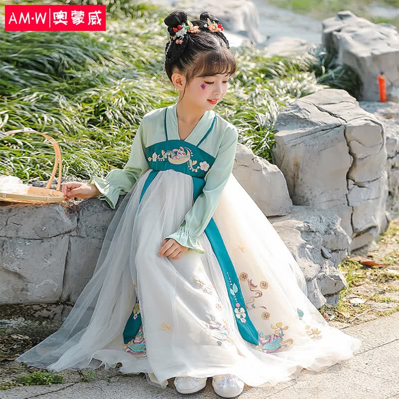 奥蒙威女童汉服春夏古装中国风儿童古装古风ER-WX-LL011长袖小玉兔110怎么看?