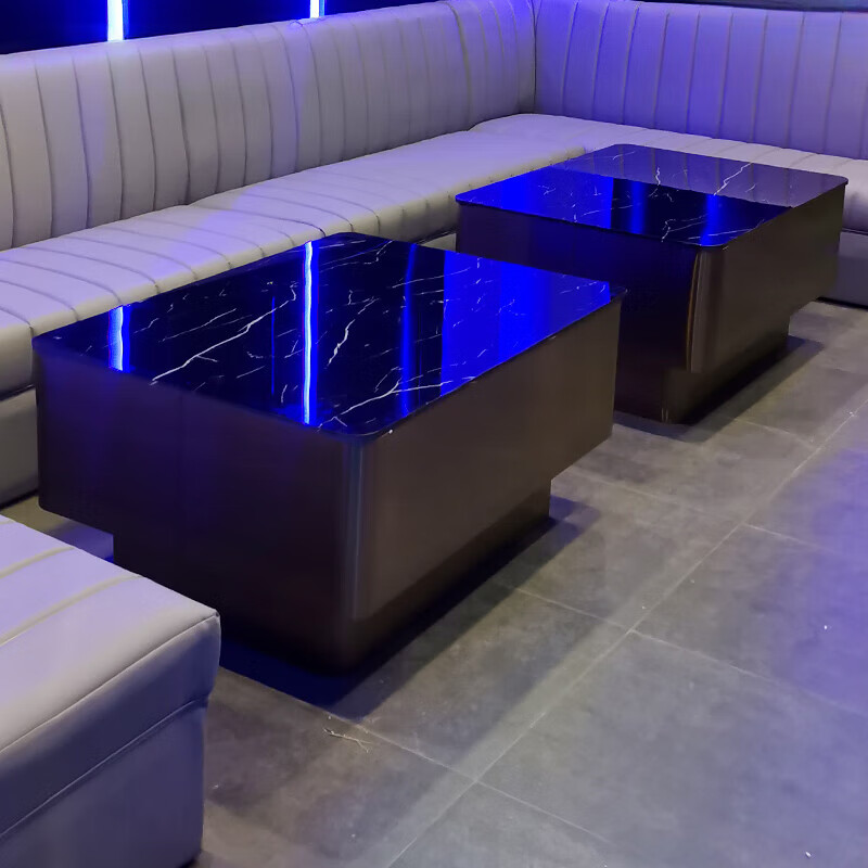 发光桌子ktv发光茶几酒吧简约大理石钢化玻璃台歌 长*宽*高尺寸定制