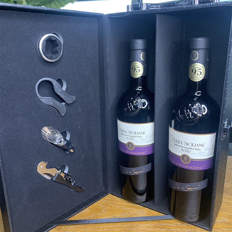 塞朗公爵西西里干红葡萄酒 Terre Siciliane  西西里岛典型产区原瓶进口 750ml*2支礼盒装