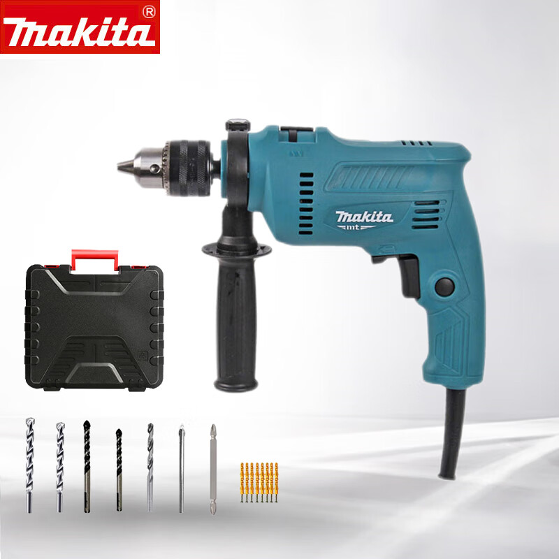 牧田makita冲击钻13mm手电钻两用家用装修木头金属石工瓷砖打孔m0801b