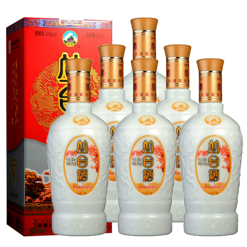 丛台酒 41度 白瓷 浓香型白酒 500ml*4瓶 整箱礼盒装 婚庆喜宴 礼品酒
