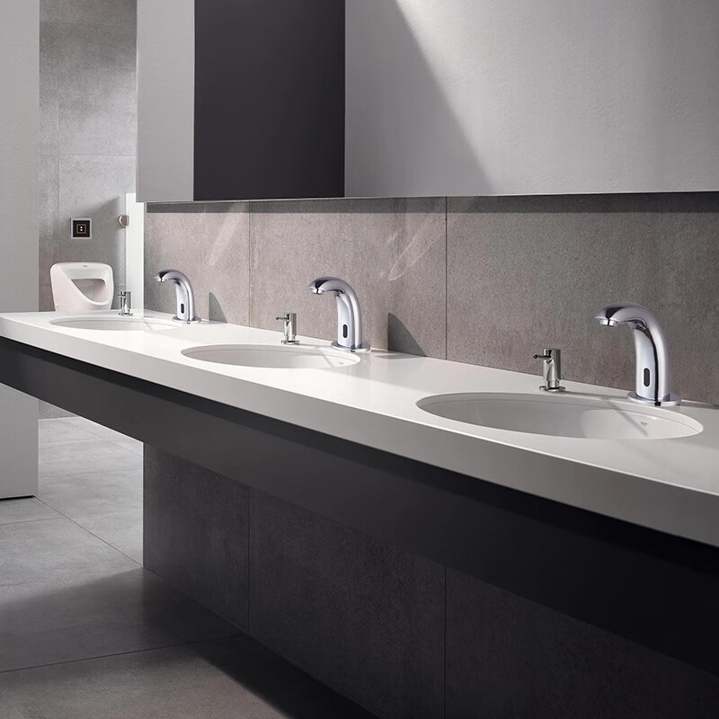 固远 铜感应水龙头医院用实验室公共场所用全自动智能感应龙头插电电池通用 冷热水或单冷水可选 6129AB单冷水