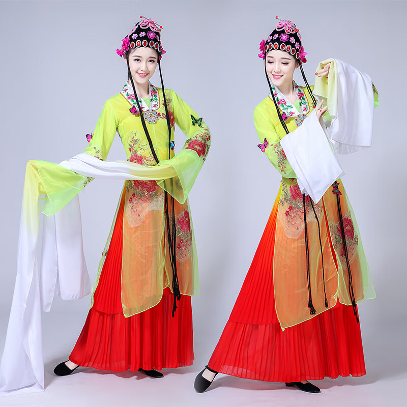 悦澈京剧水袖演出服桃李杯百花争妍舞蹈服装女百花争艳戏曲花旦长戏服