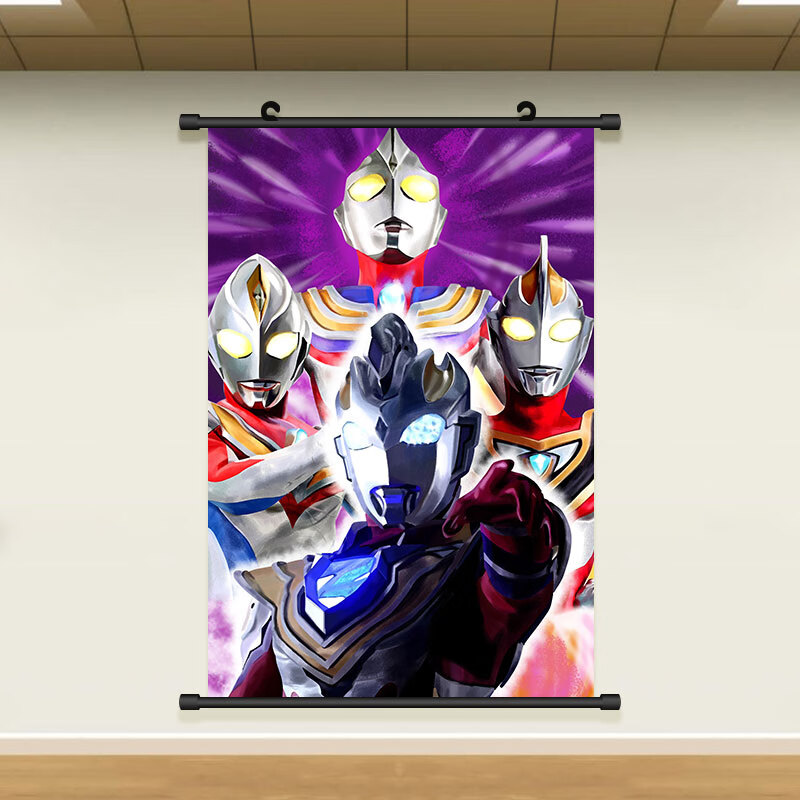 挂画男孩儿童房卧室床头装饰画卡通动漫海报背景墙壁画 泽塔奥特曼01