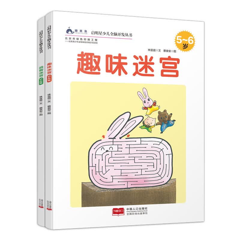 益智趣味迷宫5-6岁 启明星少儿全脑开发丛书（套装全2册）