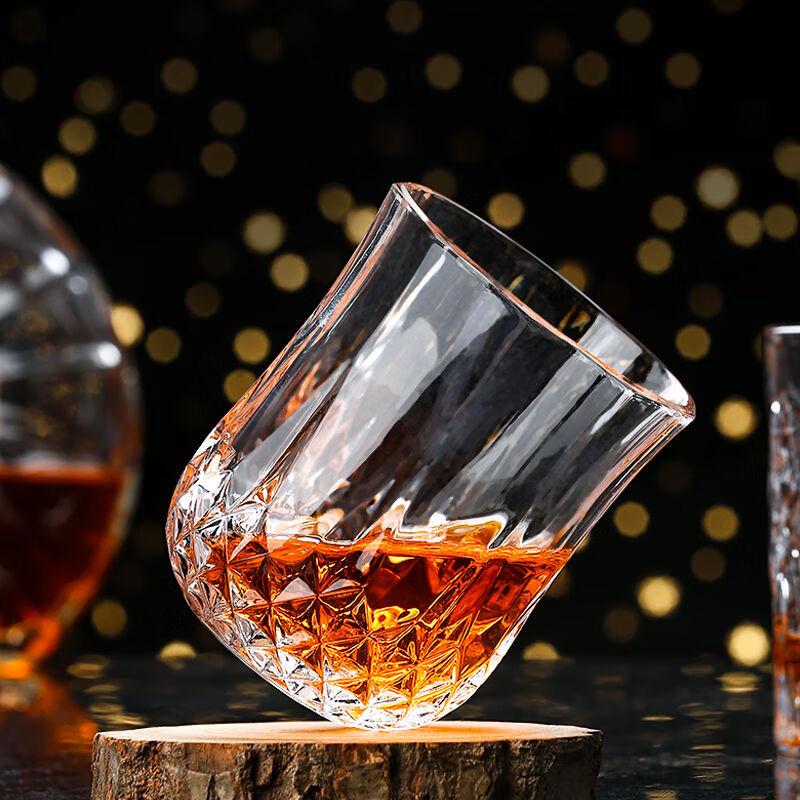 威士忌酒杯玻璃酒杯加厚杯子啤酒杯酒吧杯子创意水杯洋酒杯欧式 波浪