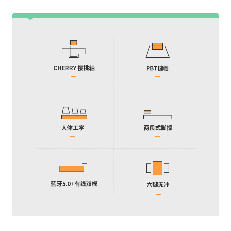 ikbc 深空灰无线键盘机械键盘无线樱桃键盘办公蓝牙键盘cherry轴樱桃机械键盘自营pbt可选 W210工业灰有线+蓝牙双模108键 红轴