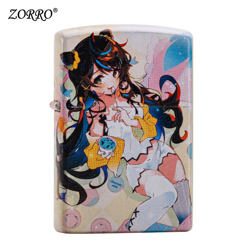 佐罗煤油打火机国潮彩漆萝莉女孩复古砂轮防风创意男士生日礼物 萝莉少女（标准版）