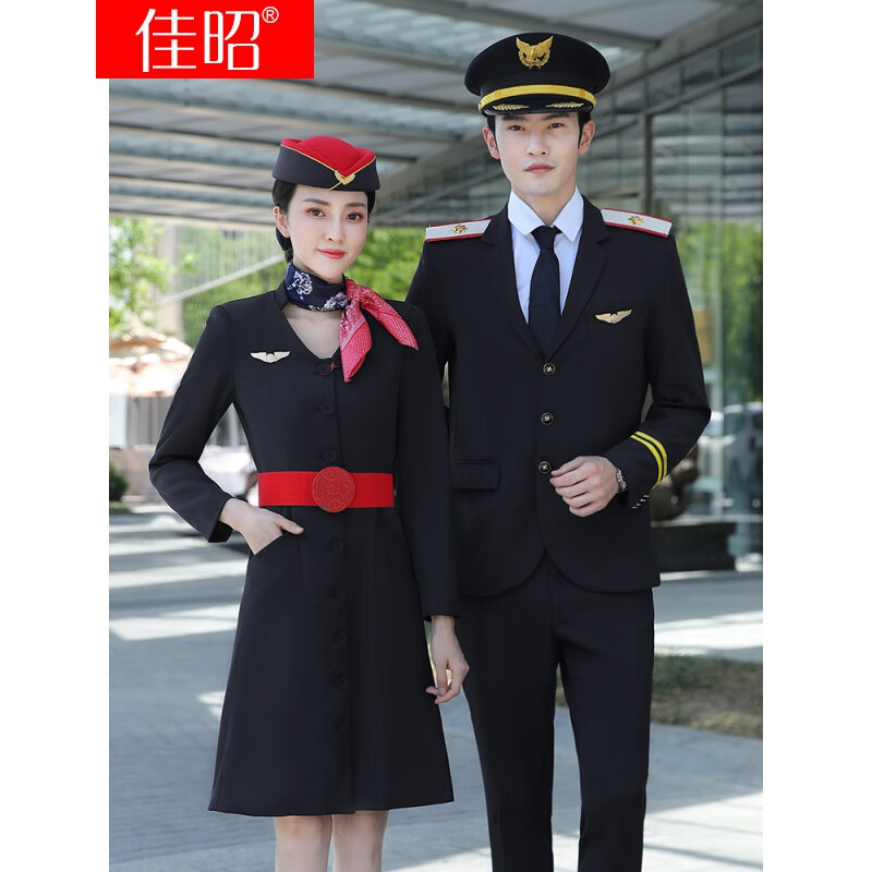 飞行员工作服套裙飞机师制服空乘空少空姐演出服装高铁乘务员工装男