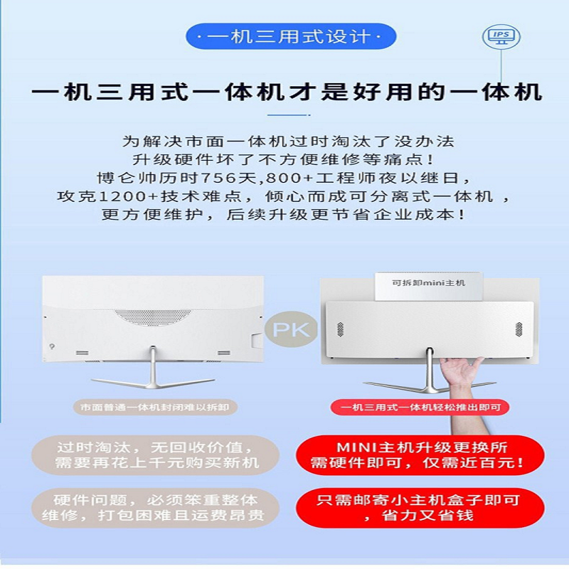 一体机电脑19-27英寸直面曲面屏酷睿独显电脑办公网课游戏吃鸡LOL N2 22英寸A10四核【抢升240G】2G显卡主图3