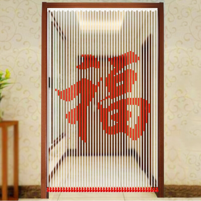 福字珠门帘 水晶珠帘卫生间卧室隔断帘客厅玄关风水门帘子过道挂帘