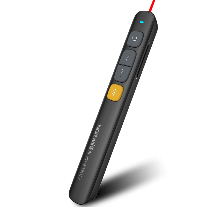 诺为 N29 智能充电激光笔 PPT翻页笔 100米遥控无线演示器 360°全向控制 多媒体音量控制遥控笔 红光 黑色