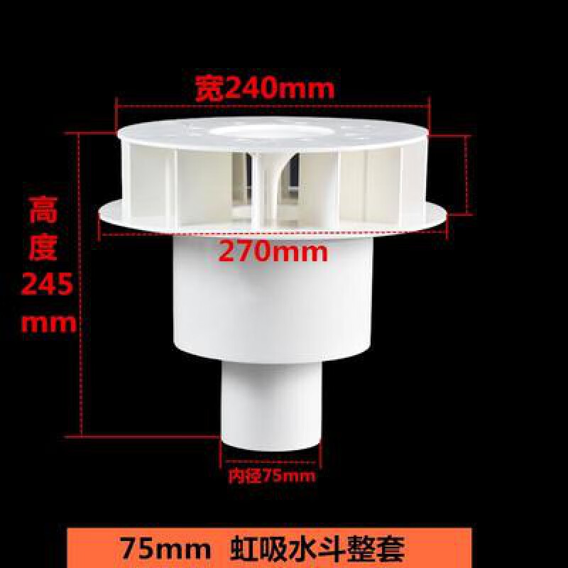 第鑫pvc排水管配件虹吸式雨水斗87型塑料重力dn110天台侧墙落水斗地漏