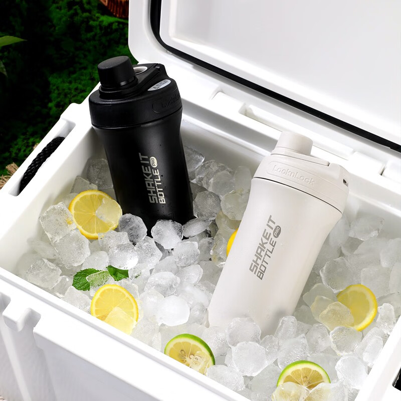 乐扣乐扣（LOCK&LOCK）沙沙保温杯便携提环大容量运动健身户外保温保冷杯开学军训水杯 LHC4276LGRY-浅灰 750ml