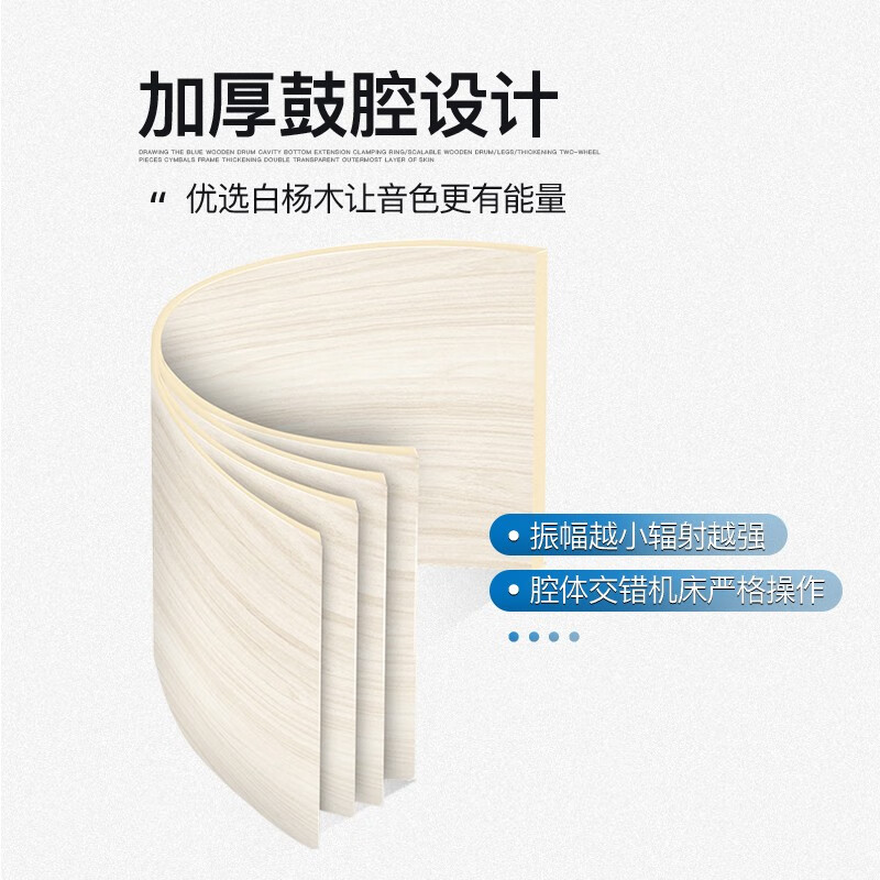 库里斯特（KLST）架子鼓成人初学者儿童练习演奏专业考级爵士鼓打击乐器 专业版五鼓四镲亮黑色+大礼包