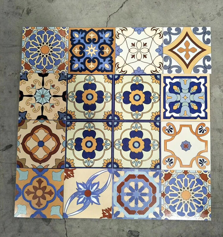 哩嗹啰嗹浮雕复古瓷砖小花砖卫生间墙砖厨房阳台地板砖时尚花片150 直