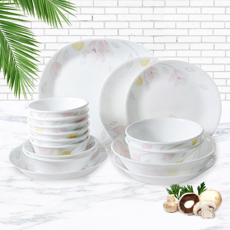 康宁餐具corelle brands美国进口康宁餐具 郁金香系列餐具饭碗盘子