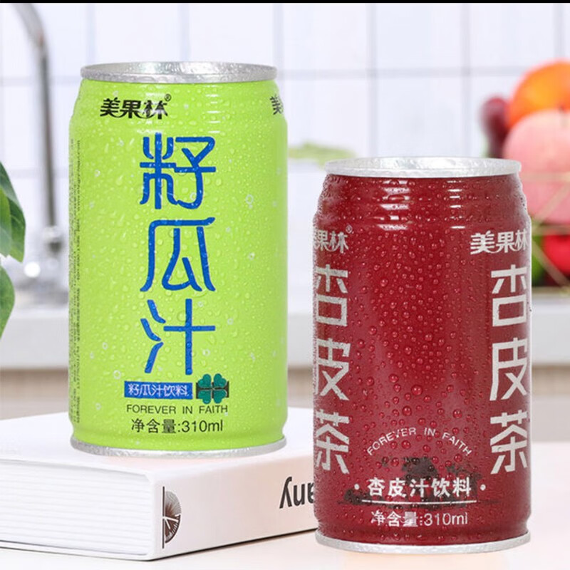 吕梁野山坡甘肃特产兰州美果林籽瓜汁果味饮料籽310ml整箱24罐杏皮水