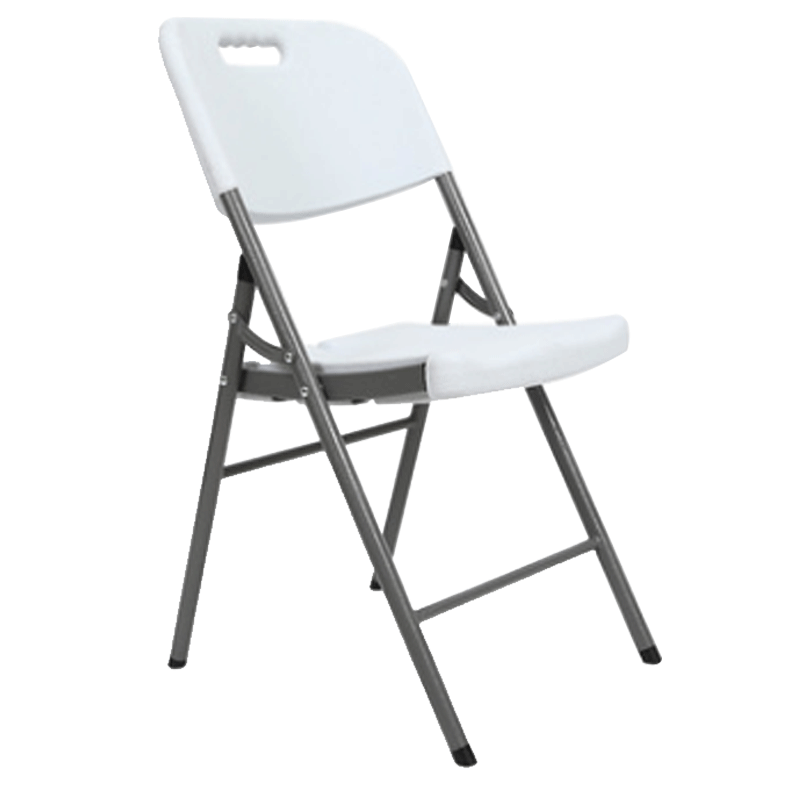 鲸伦 加厚靠背折叠椅 便携式培训办公会议靠背椅餐厅酒店大排档麻将椅子户外活动家用休闲简易塑料椅 白色