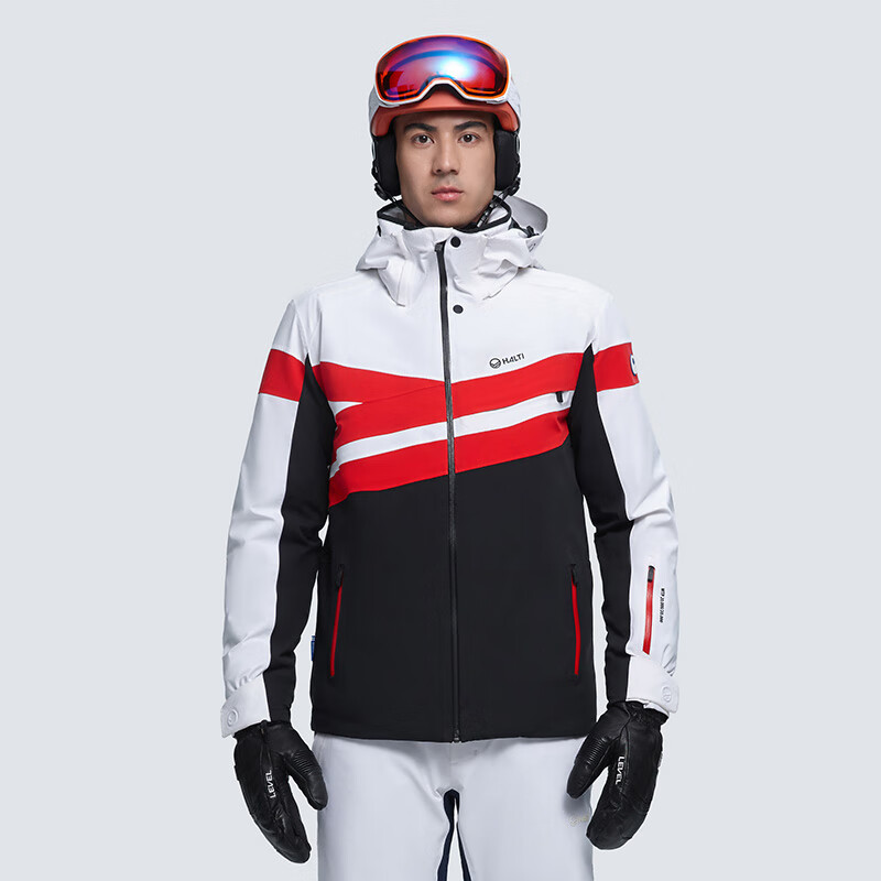 芬兰halti 男士防风防水保暖弹力单双板滑雪服hsjbs57001s 亮白色 175