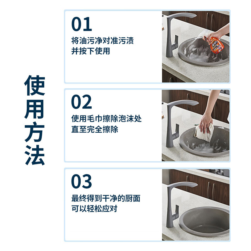 日本KINBATA厨房去油污清洗剂油烟机清洁剂油渍泡沫油污净柠檬香400ml 柠檬香*1瓶/400ml