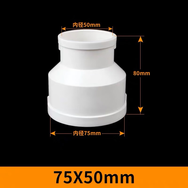 哩嗹啰嗹pvc管道变径接头塑料异径大小头同心圆排水管配件转换接头