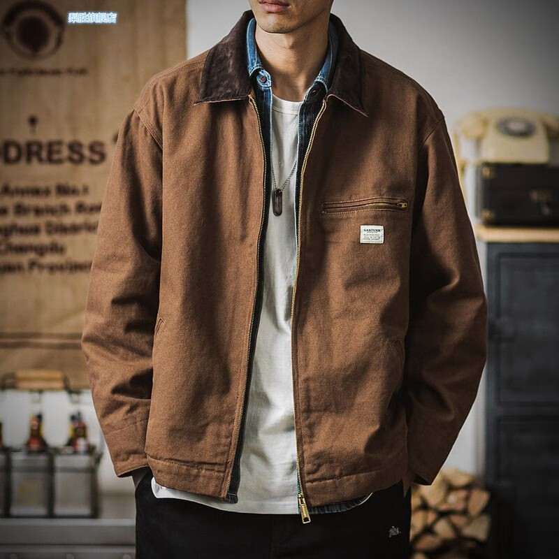飞行服密歇根 m65夹克男款青年上弹工装 底特律重磅厚实复古翻领夹克