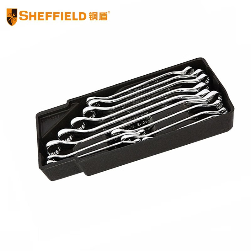 钢盾 SHEFFIELD S025025 11件套双梅花扳手组套维修扳手组合
