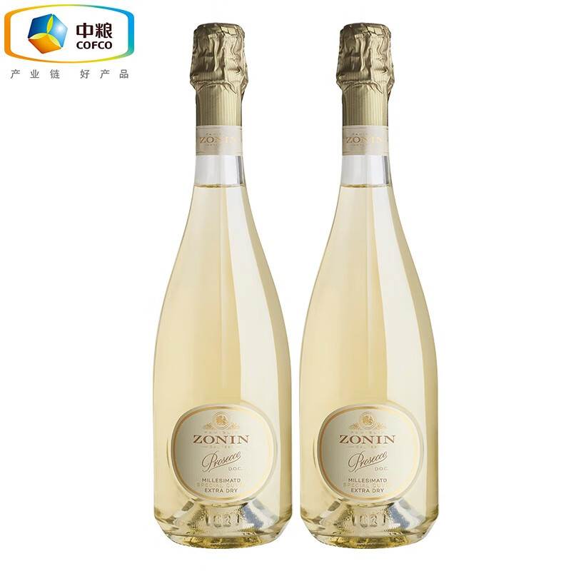 名庄荟中粮意大利进口卓林酒庄特酿绝干普罗塞克Prosecco高泡葡萄酒起泡 750mL*2支