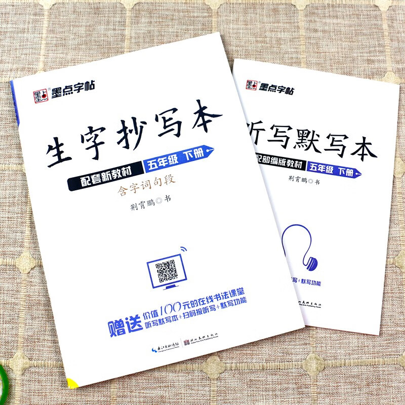 2022新版墨点字帖生字抄写本五年级下册配套部编人教版教材小学语文同步字帖5年级下写字课课练荆霄鹏书