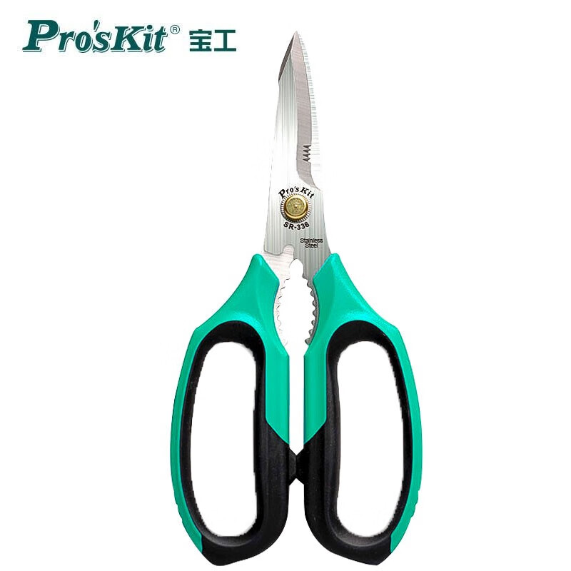 宝工（Pro’sKit）SR-336多功能万用剪刀工业级铁皮电子剪线槽剪  厨房鸡骨剪刀8寸